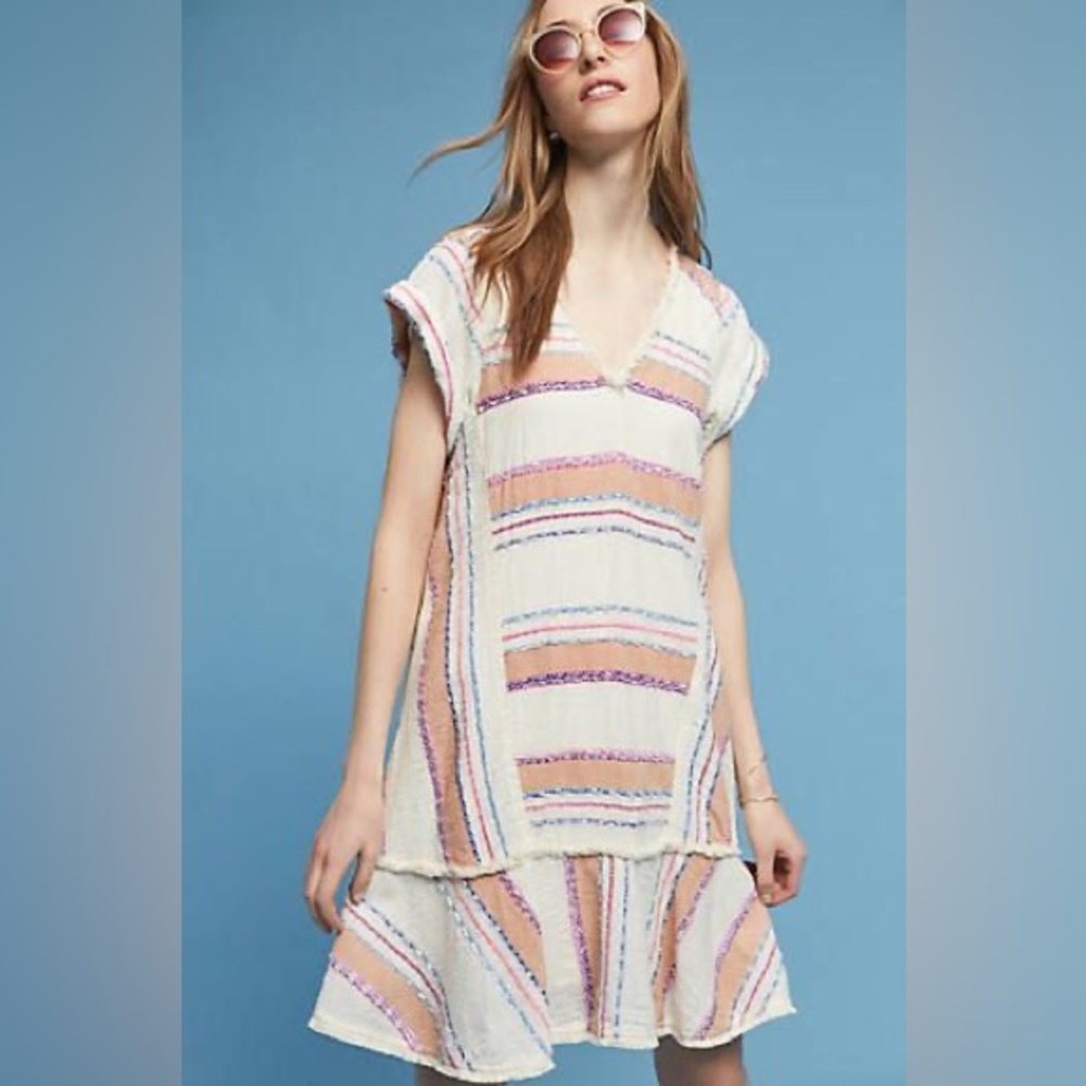 Holding Horses Anthropologie Pastel Striped dress size S